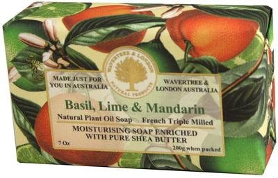 Wavertree  and  London Basil Lime and Mandarin Australian Natural Luxury Soap Bar 7 Ounces _2 Bars_