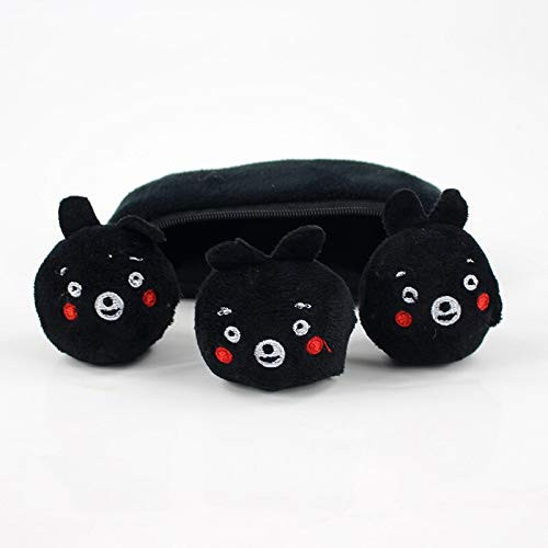 F and J Lazy Egg Duck Rabbit Legume Soft Stuffed Toys 3pcs Set _4.5 cm_ Black_