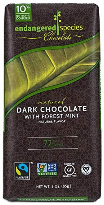 Endangered Species Chocolate _ 3_Ounce Bars _4 Pack _ Dark Chocolate with Mint_