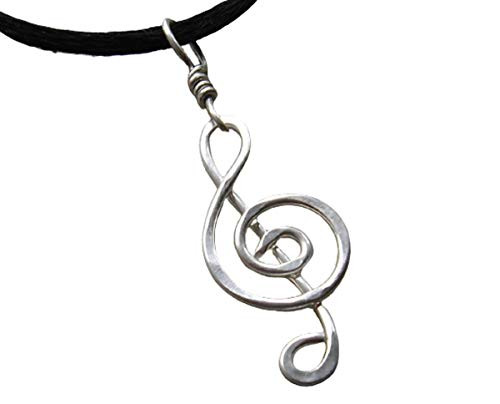 Sterling Silver Treble Clef G Clef Pendant Necklace Musicians Gift Music Jewelry Handmade in Oregon