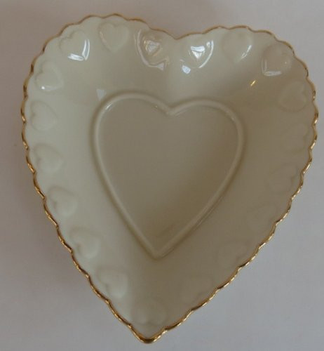 Lenox Heart Candy Dish 5" Ivory Gold Trim #829506