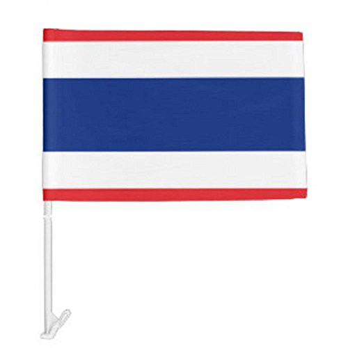 K's Novelties 12x18 Thailand Country Car Vehicle 12 inch x18 inch  Flag Set of 2