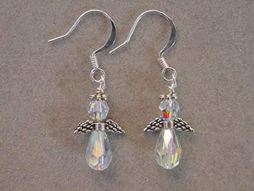 Silver SWAROVSKI Crystal AB ANGEL Earrings Guardian Angel Jewelry Christmas Jewelry Christmas Earrings Silver SWAROVSKI Crystal AB ANGEL Earrings Guardian Angel Jewelry Christmas Jewelry Christmas Earrings