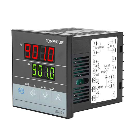 Thermostat Temperature Controller Relay SSR Output Temperature Switch Heating Cooling Relay Output Control for Greenhouse K Type PT100 Sensor