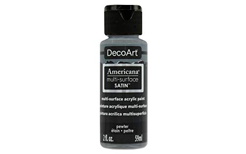 DecoArt Americana Multi Surface Satin Bottle Paint_ Acrylic_ Pewter_ 3 x 3 x 7 cm _Pack of 1_
