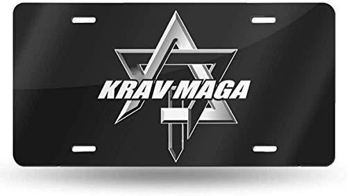 Crysss Krav M A G A License Plate Car License Plate Gift Tag Auto Front Tag Metal License Plate Cover Frame for Car 6 inch x12 inch