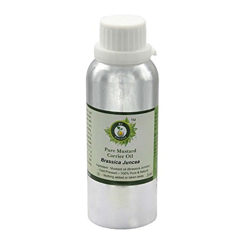 R V Essential Pure Mustard Carrier Oil 300ml _10oz__ Brassica Juncea _100 Percent Pure and Natural Cold Pressed_ R V Essential Pure Mustard Carrier Oil 300ml _10oz__ Brassica Juncea _100 Percent Pure and Natural Cold Pressed_