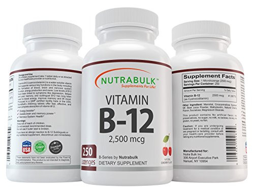 Vitamin B_12 NutraBulk Capsules _ Supports Cognitive Health  Plus  Boosts Energy  Plus  Increases Overall Health _ 100 Percent  Pharmaceutical Grade _ 2500 mcg. Sublingual Tablets 250 Count
