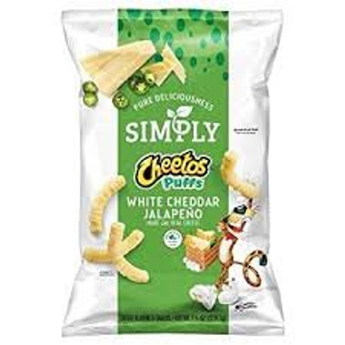 _2_ Simply Cheetos Puffs White Cheddar Jalapeno Flavored Snacks 7 3 4 oz