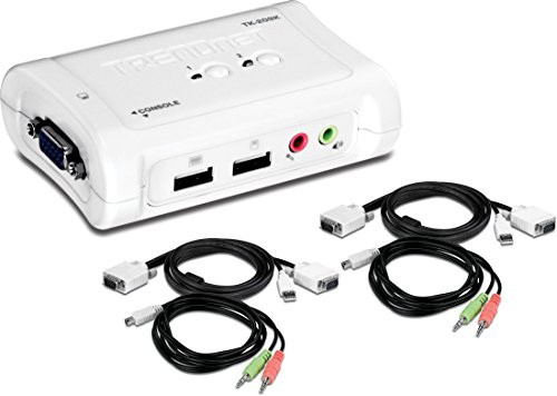 TRENDnet 2-Port USB KVM Switch and Cable Kit with Audio, TK-209K