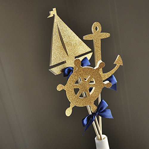 Nautical Baby Shower Decorations. Nautical Centerpiece. 3CT.