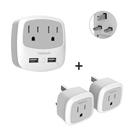 UK Ireland Scotland Power Adapter Plug Kit_ TESSAN Type G Travel Adaptor with USB Charger Ports American Outlets_ US to London England British Hong Kong Irish Kenya Dubai Wall Adapter UK Ireland Scotland Power Adapter Plug Kit_ TESSAN Type G Travel Adaptor with USB Charger Ports American Outlets_ US to London England British Hong Kong Irish Kenya Dubai Wall Adapter