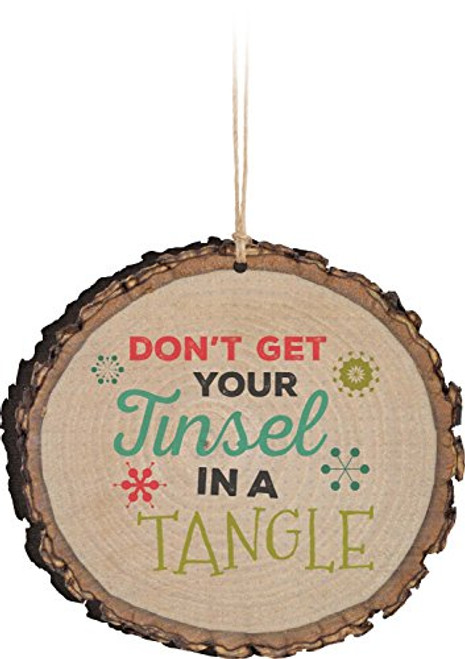 P. Graham Dunn Don't Get Your Tinsel in A Tangle Snowflakes Rustic Bark Look Wood Christmas Ornament P. Graham Dunn Don't Get Your Tinsel in A Tangle Snowflakes Rustic Bark Look Wood Christmas Ornament