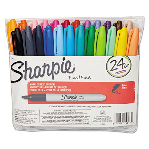 Sharpie 75846 Fine Point Permanent Marker Assorted 24 Set