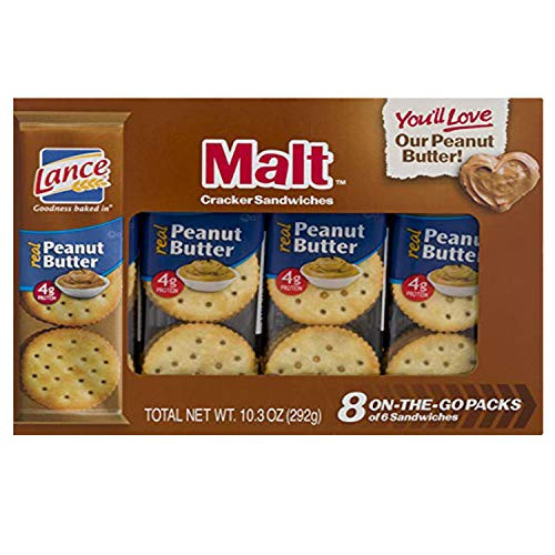Lance Malt Crackers with Real Peanut Butter _ 3 Boxes of 8 Individual Packs