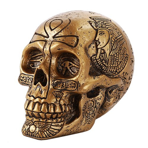 Pacific Giftware Ancient Egyptian Inspired Nefertiti King Tut Ankh Golden Skull Collectible