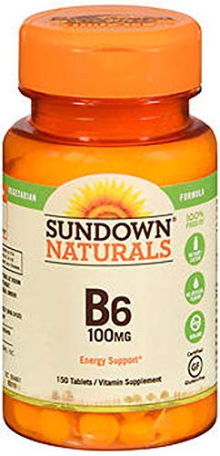 Sundown Naturals B6 100 mg Tablets _ 150 ct_ Pack of 3