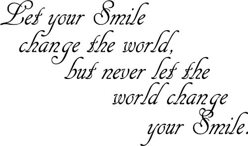 inch Let Your Smile Change The World but Never Let The World Change Your Smile inch  Vinyl Decal TS 24 inch  x 14 inch
