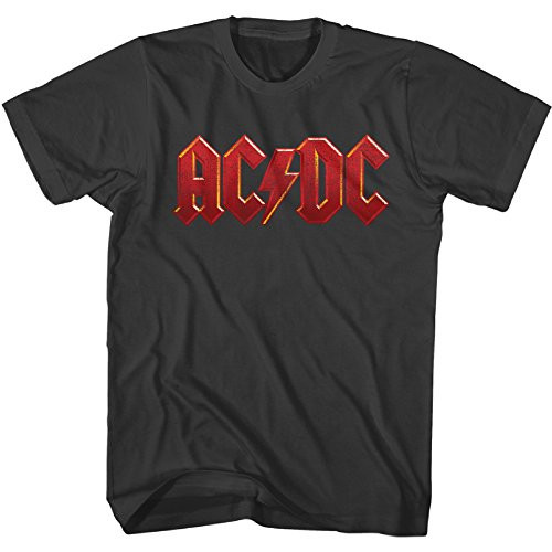 AC DC Hard Rock Band Music Group Red Distressed Logo Adult T_Shirt Tee