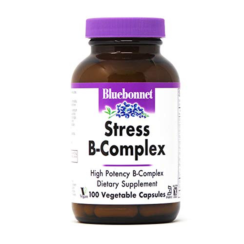 Bluebonnet Nutrition Stress B Complex Vegetable Capsules_ Vitamin B6_ B12_ Biotin_ Folate_ Stress Relief_ Vegan_ Vegetarian_ Gluten Free_ Soy Free_ Milk Free_ Kosher_ 100 Vegetable Capsules