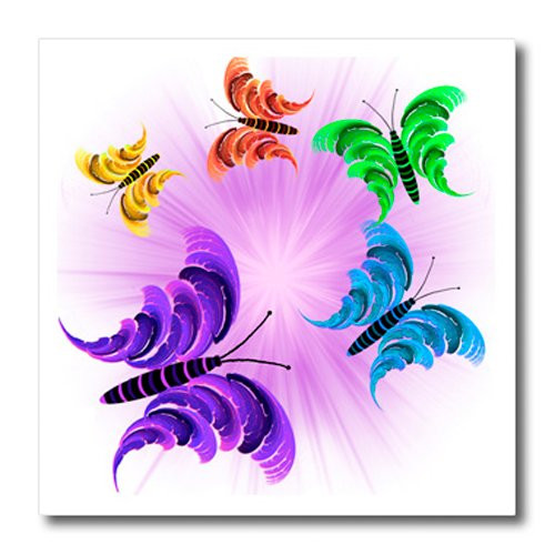 3dRose ht_46520_2 A Butterflies Journey II Iron on Heat Transfer for White Material, 6 by 6-Inch