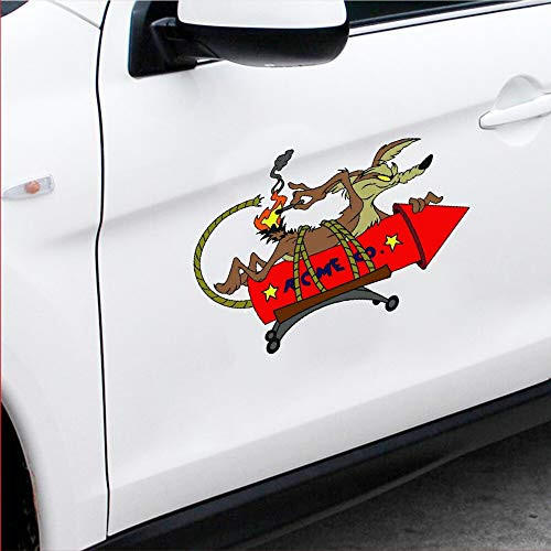 25 Home Decor Car Stickers 13Cm X 8.8Cm Cartoon Car Sticker for Wile E Coyote Acme Rocket Decal Anime Car Styling Accessories