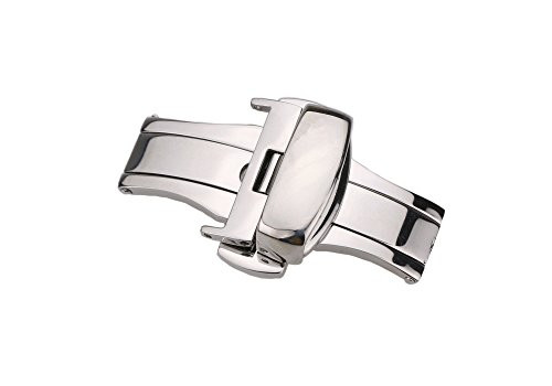 12mm Premium Silver Clasp Buckle Deployment with Double Push Buttons for Watch Strap Band Stainless Steel 12mm Premium Silver Clasp Buckle Deployment with Double Push Buttons for Watch Strap Band Stainless Steel