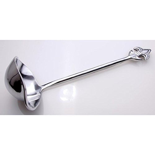 KINDWER Fleur-De-Lis Serving Ladle, 15-Inch, Silver