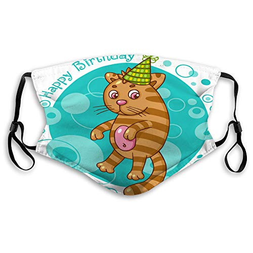 P.Scott Anti_Dust Cover for Kids Women and Men Cartoon cat Character Face Cover