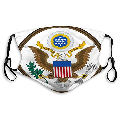 P.Scott Anti Dust Half Face Mouth Cover for Men Women Coat of arms of USA Safety Covers