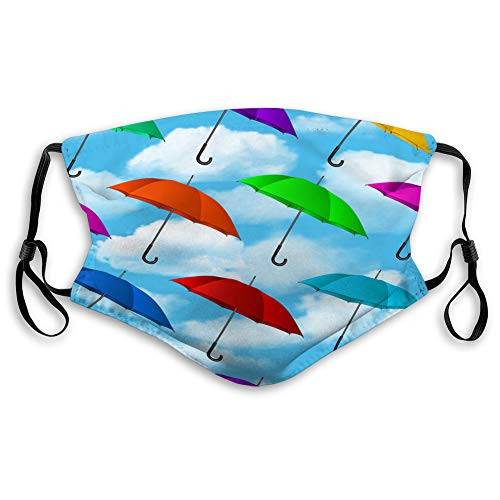 P.Scott Mouth Cover Face Cover Anti_dust Seamless Colorful Umbrellas Background Outer Covers
