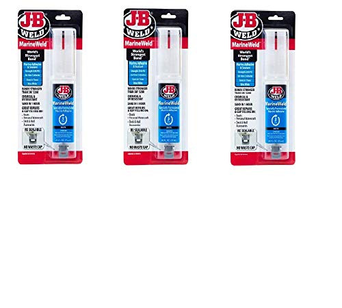 50172 MarineWeld Marine Adhesive Epoxy Syringe _ Dries White _ 25ml_ Pack of 3