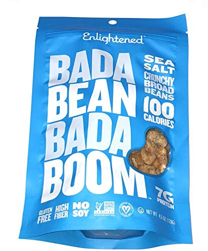 Enlightened Bada Bean Bada Boom Crunchy Broad Beans 4.5oz _ 3 Bags _BADA BEAN SEA SALT 4.5oz 3PK_