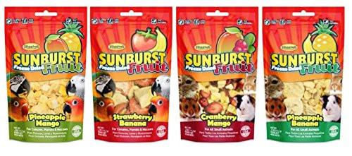Higgins Sunburst Freeze_Dried Fruit Gourmet Treat 4 Flavor Variety Bundle_ _1_ Each  Pineapple Mango_ Strawberry Banana_ Cranberry Mango_ Pineapple Banana _.5 Ounces_