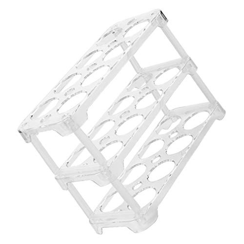 DOITOOL Egg Holder for Refrigerator Deviled Egg Tray Carrier Fridge Egg Dispenser Egg Storage Stackable Plastic Egg Containers Three Layers Clear