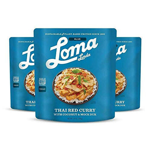 Loma Linda Blue _ Plant_Based Complete Meal Solution _ Heat and Eat Thai Red Curry _10 oz._ _Pack of 3_ _ Non_GMO Loma Linda Blue _ Plant_Based Complete Meal Solution _ Heat and Eat Thai Red Curry _10 oz._ _Pack of 3_ _ Non_GMO