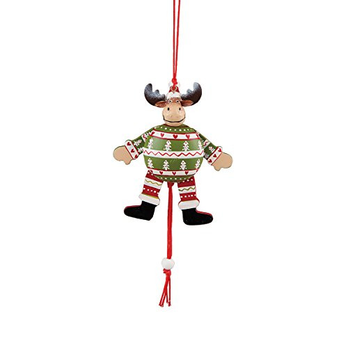C and F Home Jumping Moose Christmas Xmas Ornament Multi