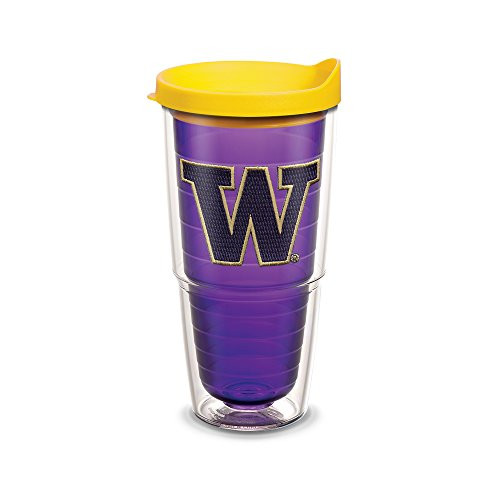 Tervis Washington University Emblem Individually Boxed Tumbler with Yellow Lid, 24 oz, Amethyst