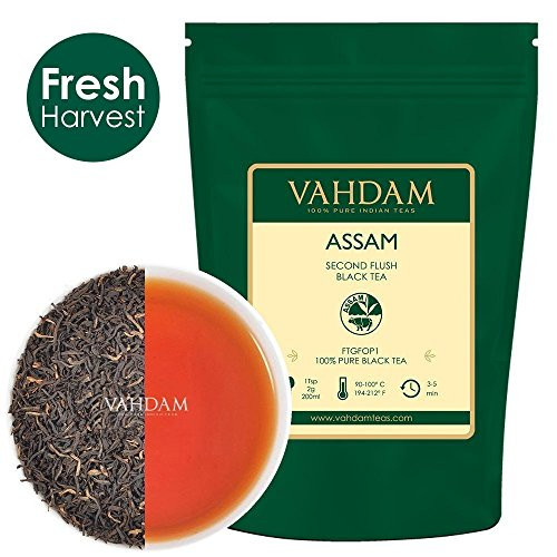 Assam Black Tea Leaves (200+ Cups), STRONG, MALTY & RICH, Loose Leaf Tea, 100% Pure Unblended, Single Origin Black Tea Loose Leaf, Brew Hot Tea, Iced Tea, Kombucha Tea, FTGFOP1 Long Leaf Grade, 16oz Assam Black Tea Leaves (200+ Cups), STRONG, MALTY & RICH, Loose Leaf Tea, 100% Pure Unblended, Single Origin Black Tea Loose Leaf, Brew Hot Tea, Iced Tea, Kombucha Tea, FTGFOP1 Long Leaf Grade, 16oz