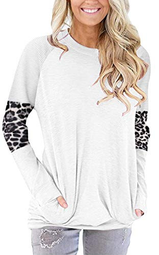 White Plaid Shirt for Tearchers Women Casual Loose Tops Long Sleeve Tunics Pocket T Shirt