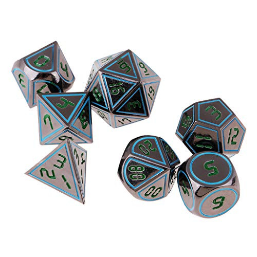 F Fityle 7X Polyhedral Dice D20 D12 D10 D8 D6 D4 Dices Set for D and D RPG MTG Table Game E