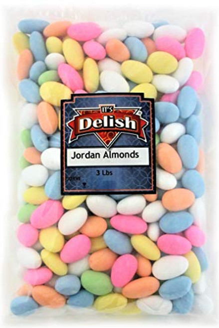 Assorted Jordan Almonds by Its Delish_ 3 lbs Bulk _ Pastel Colors Kosher Almond Nut with Sweet Hard Candy Coating Assorted Jordan Almonds by Its Delish_ 3 lbs Bulk _ Pastel Colors Kosher Almond Nut with Sweet Hard Candy Coating