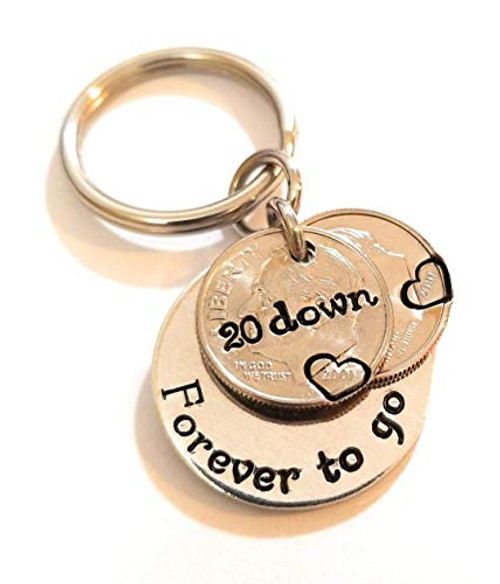 20 Down Forever To Go with Two 2001 Dimes Key 20th Chain Anniversary Gift for Him or Her 20 Down Forever To Go with Two 2001 Dimes Key 20th Chain Anniversary Gift for Him or Her