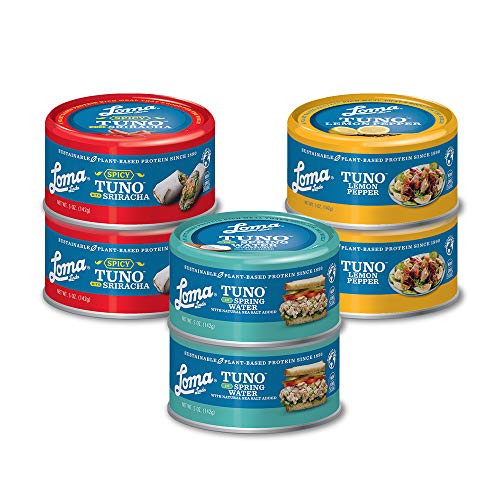 Loma Linda Tuno _ Plant_Based _ Variety Pack _5 oz._ _Pack of 6_ _ Non_GMO_ Ocean Safe_ Omega 3_ Seafood Alternative Loma Linda Tuno _ Plant_Based _ Variety Pack _5 oz._ _Pack of 6_ _ Non_GMO_ Ocean Safe_ Omega 3_ Seafood Alternative