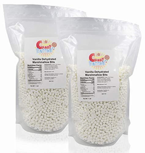 Sarah's Candy Factory Vanilla Mini Dehydrated Marshmallow Bits in Resealable Bag_ 2lb