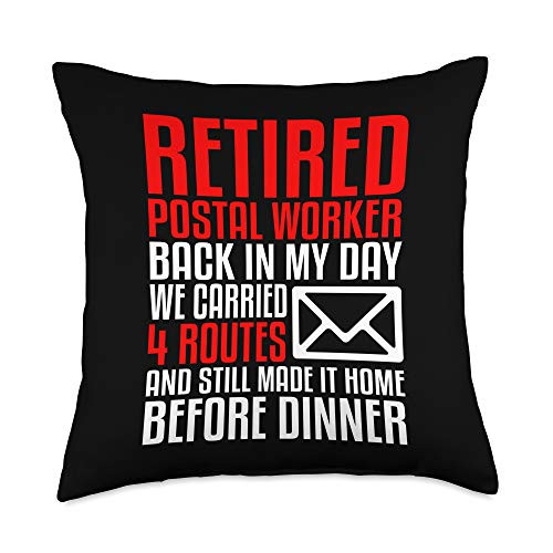 Mail Carrier Tees by K Postal Worker Retired Mail Carrier Mailman Gift Throw Pillow_ 18x18_ Multicolor