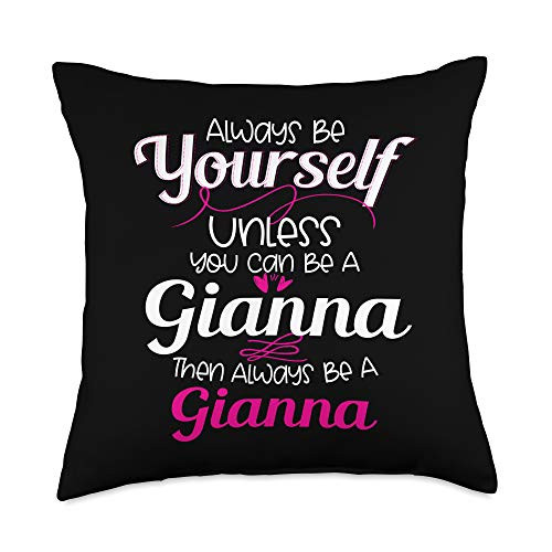 Gianna Name Tees by K Gianna Name Gift Personalized Christmas Present Her Throw Pillow_ 18x18_ Multicolor