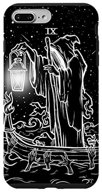 iPhone 7 Plus 8 Plus The Hermit Tarot Card Grim Reaper Occult Halloween Goth Case