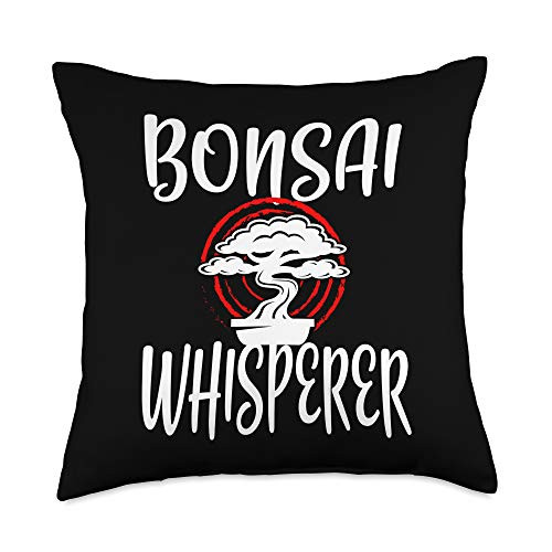 Bonsai Tees by K Bonsai Whisperer Tree Funny Christmas Gift Throw Pillow_ 18x18_ Multicolor