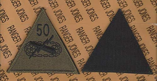 US Army 50th Armored Division OD Green  and  Black BDU Uniform Patch m e